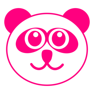 Smiling Panda Decal (Hot Pink)
